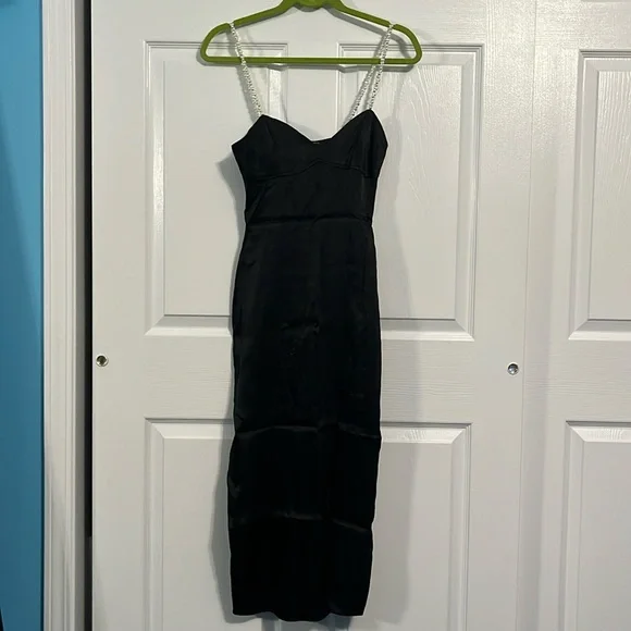 zara pearl dress black Zara Sequin Pearl embellished Black Special Occasion Party Dress